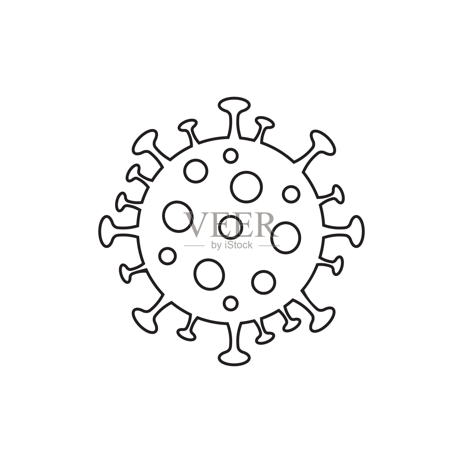 载体平面轮廓2019-nCoV新型冠状病毒细菌细胞插画图片素材