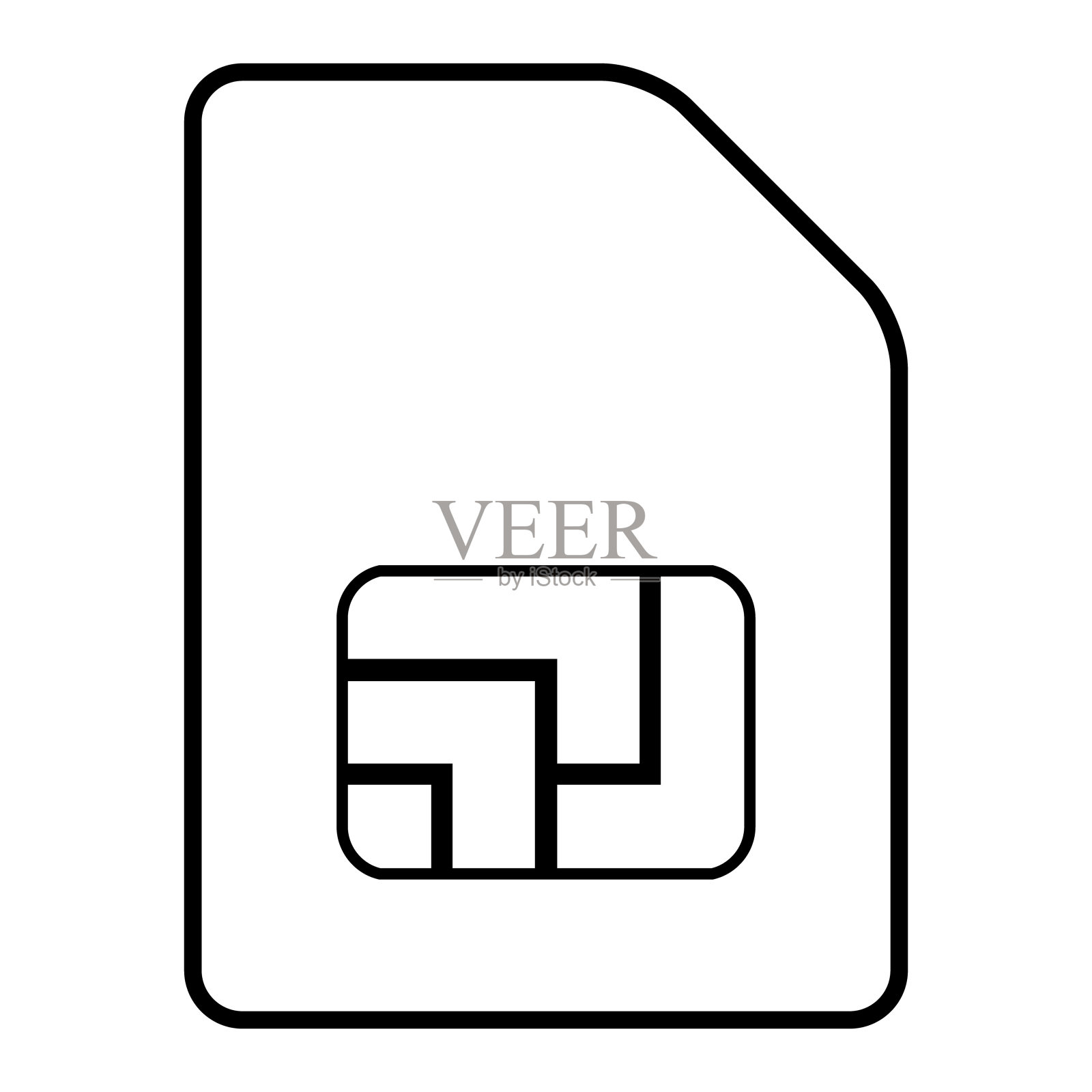 Sim卡图标隔离在白色背景。手机Sim卡插槽。聪明的设计图标素材