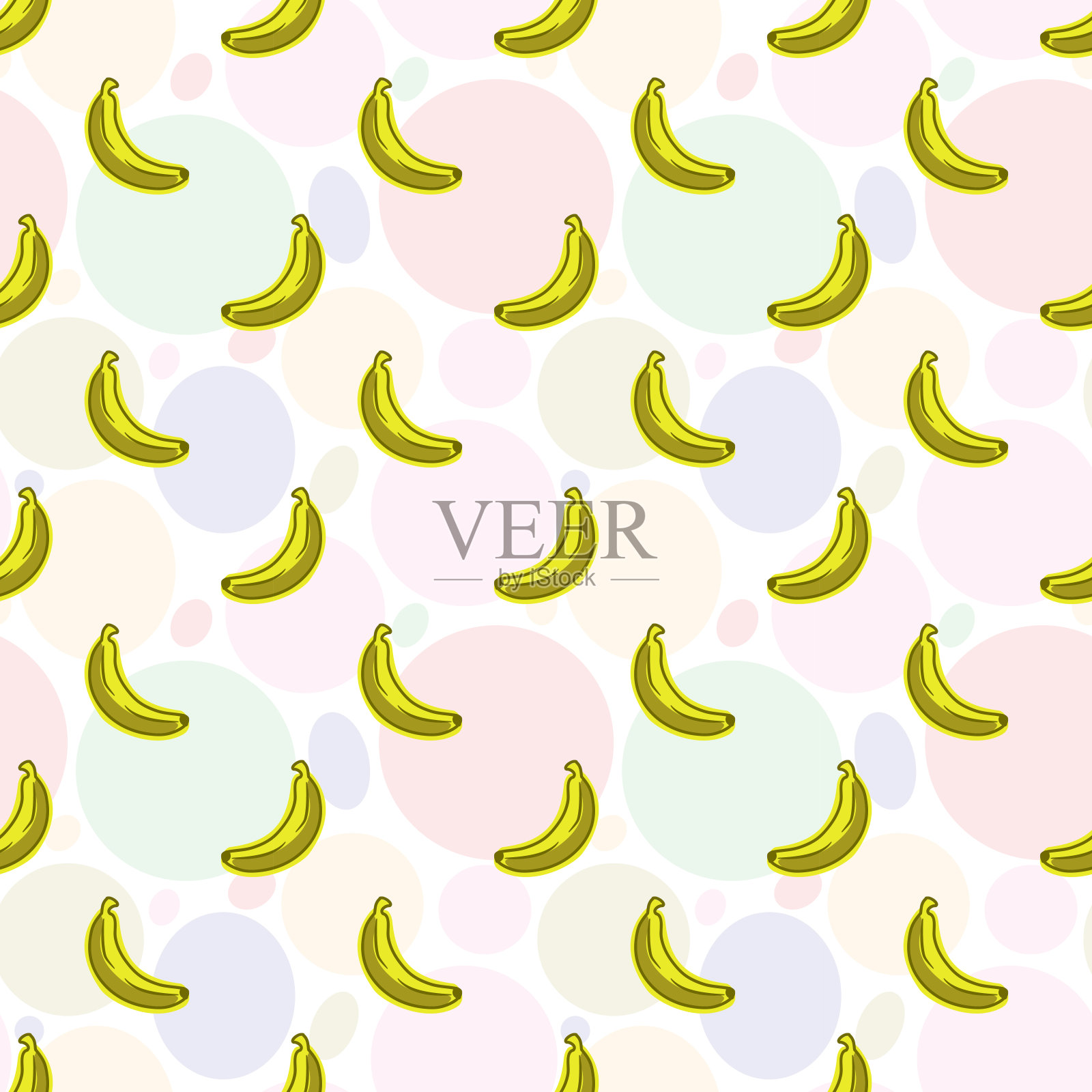 香蕉矢量无缝模式;多汁的背景。插画图片素材