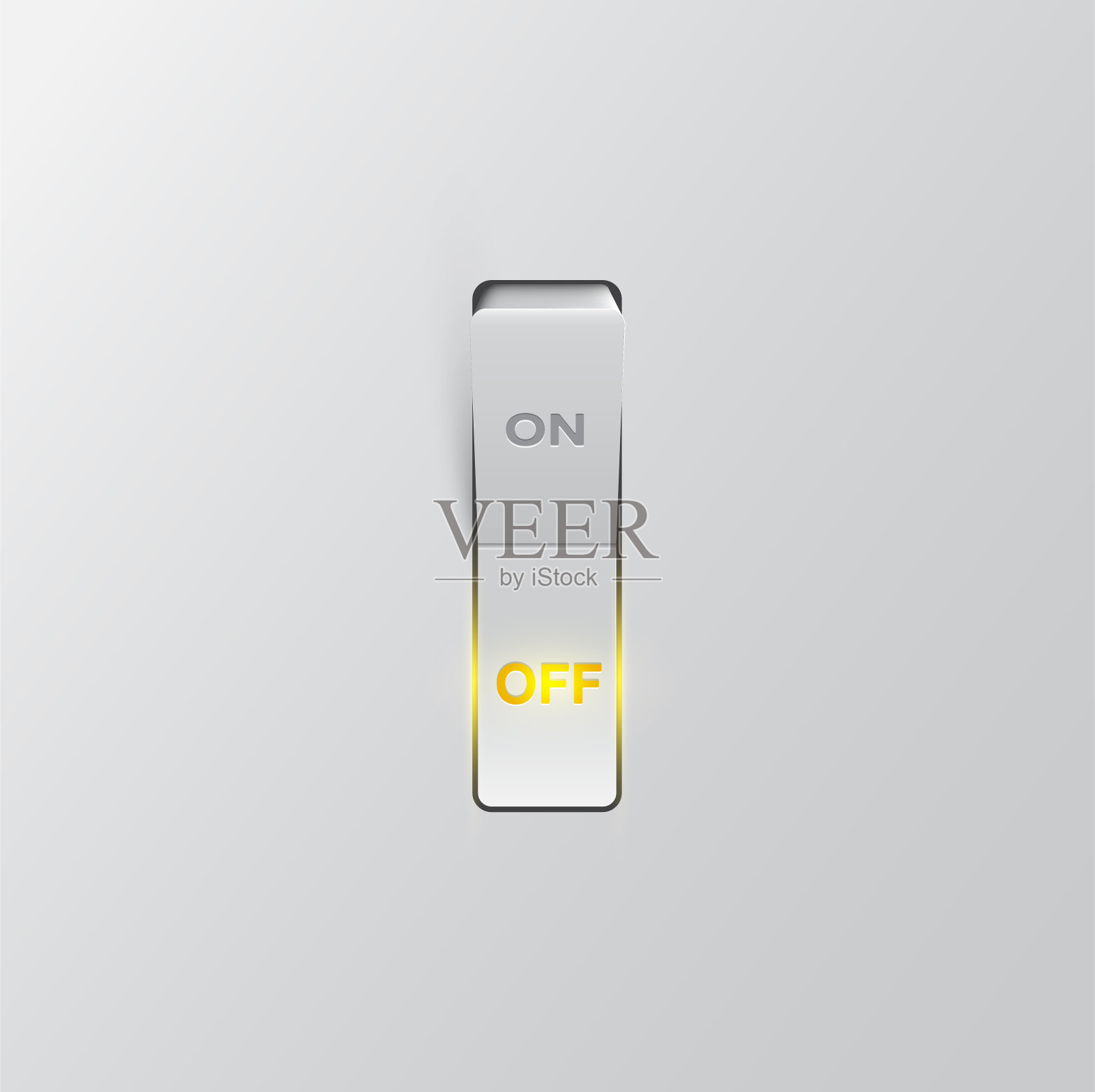 现实的开关(关)，矢量插图设计元素图片