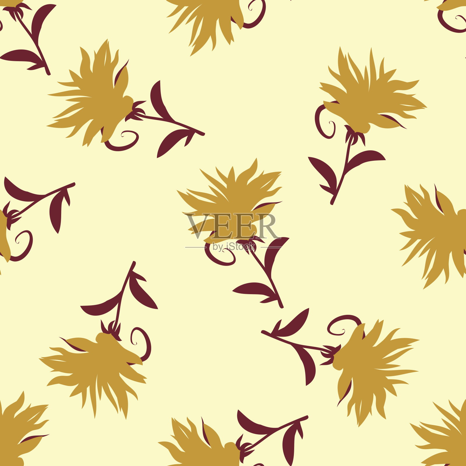 无缝的花朵图案。花的背景。抽象的无缝的背景。插画图片素材