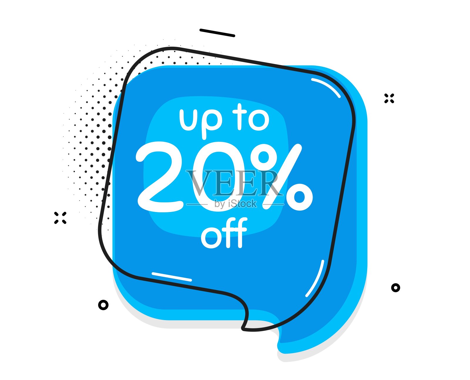 高达20%的折扣。折扣报价价格标志。向量设计元素图片