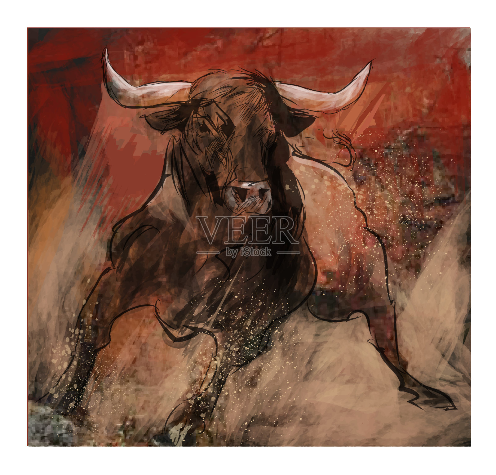 葡萄牙斗牛插画图片素材