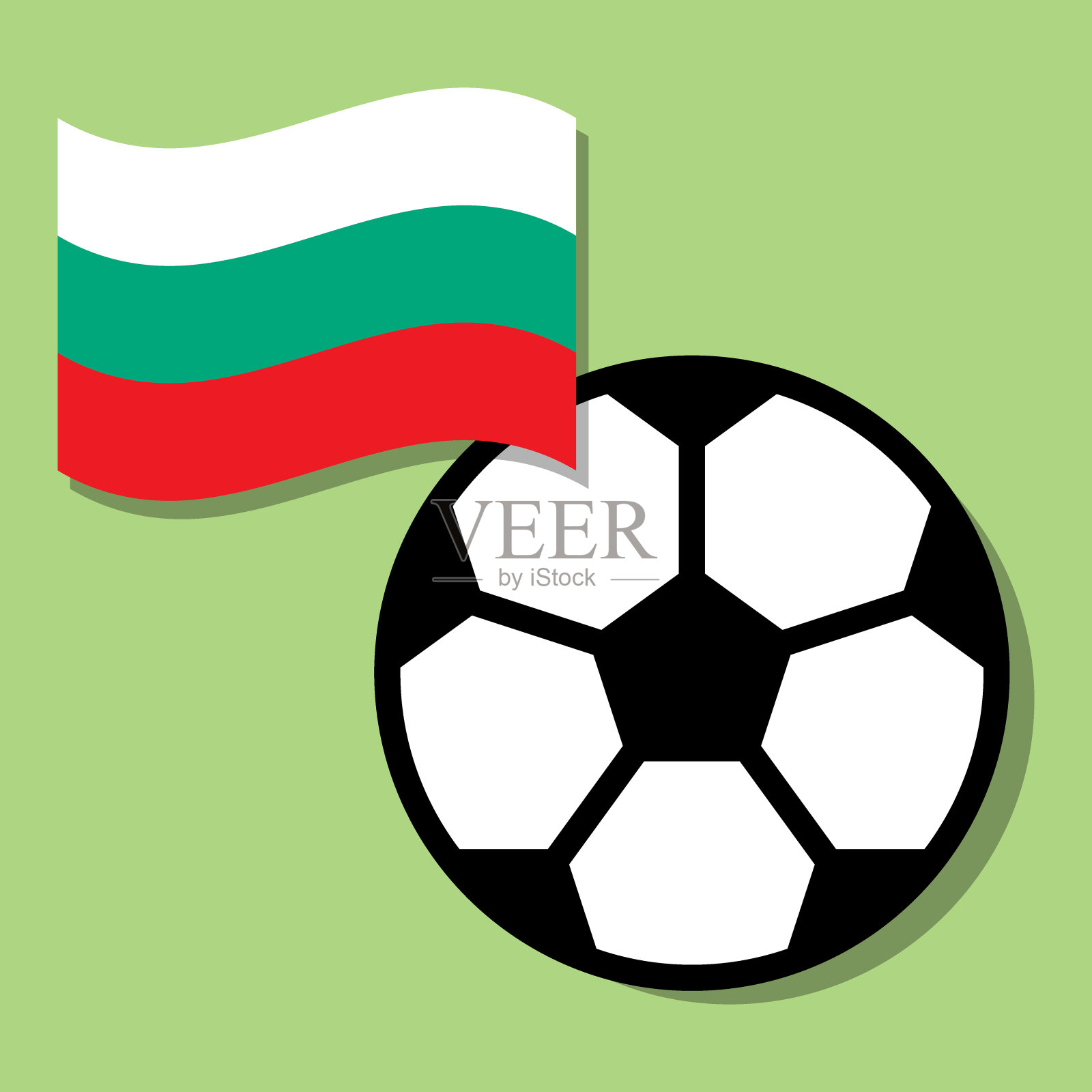 带有保加利亚国旗的足球插画图片素材