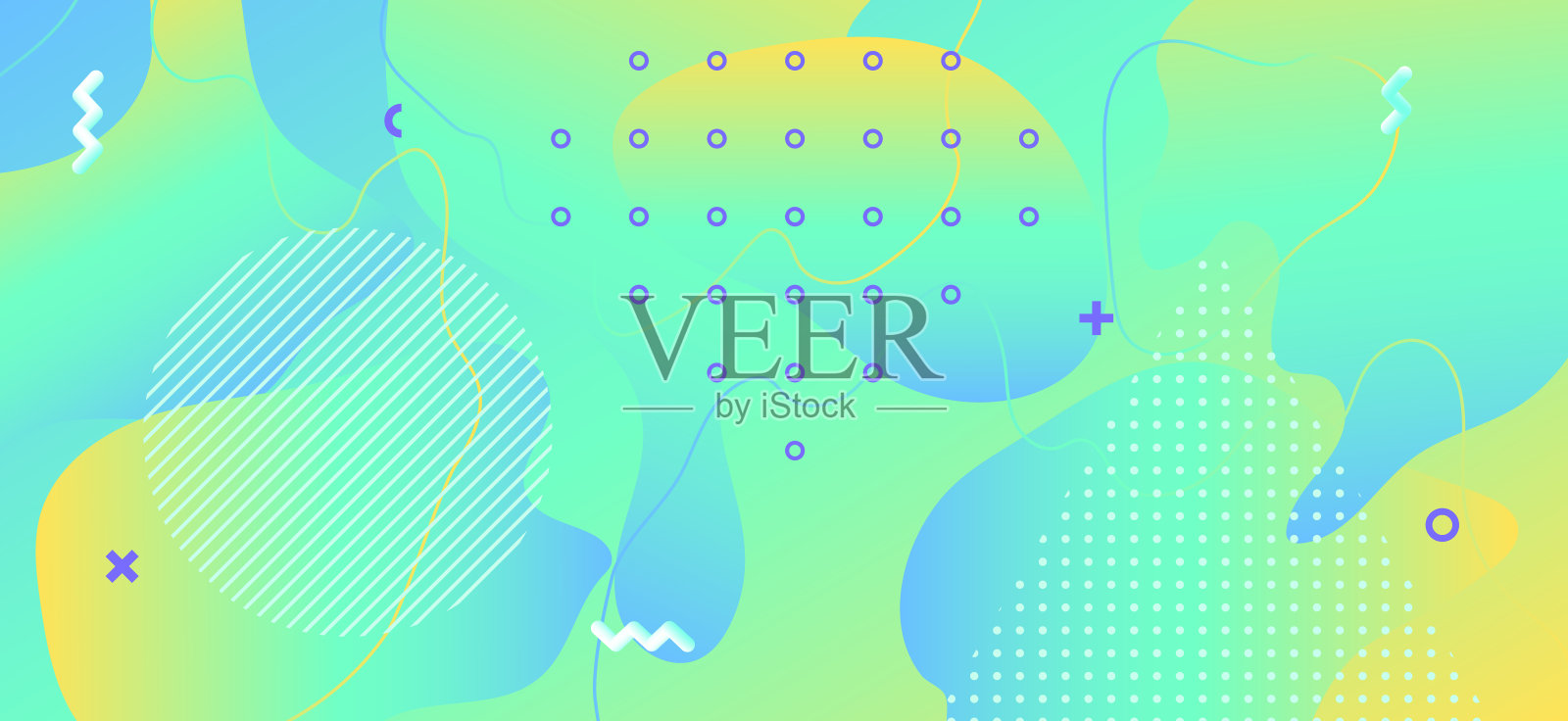 向量复古的旗帜。最小的流体网站插画图片素材