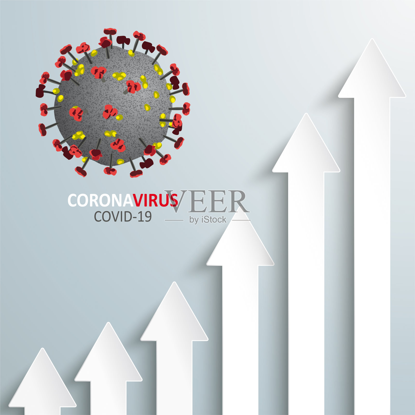 指数增长箭头图冠状病毒信息图插画图片素材
