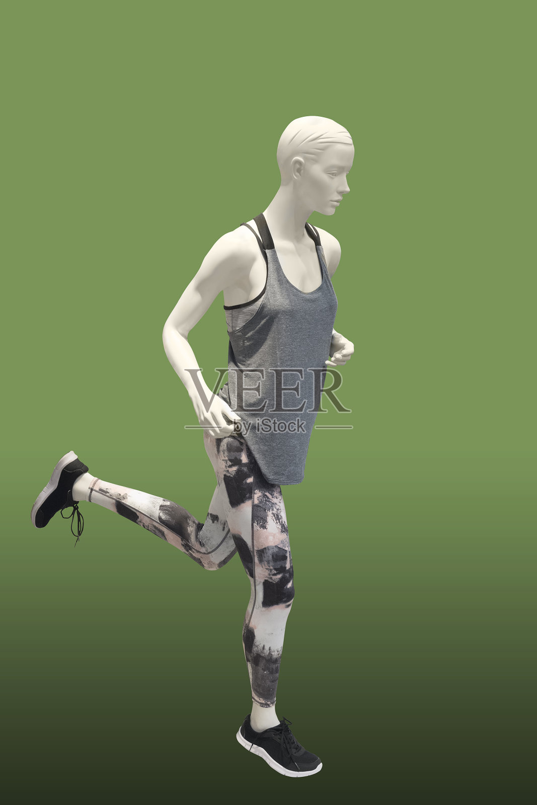 奔跑的女性人体模型照片摄影图片