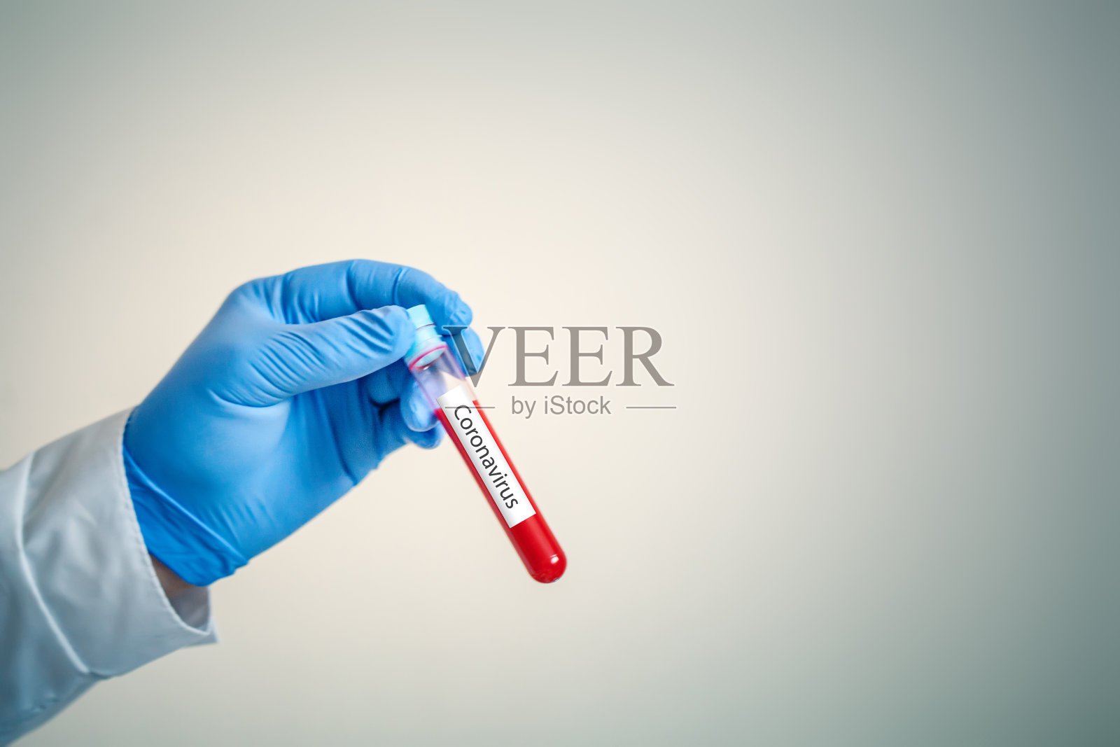 实验室有冠状病毒科学家进行血液测试。2019新型冠状病毒。背景与复制空间。水平的。照片摄影图片