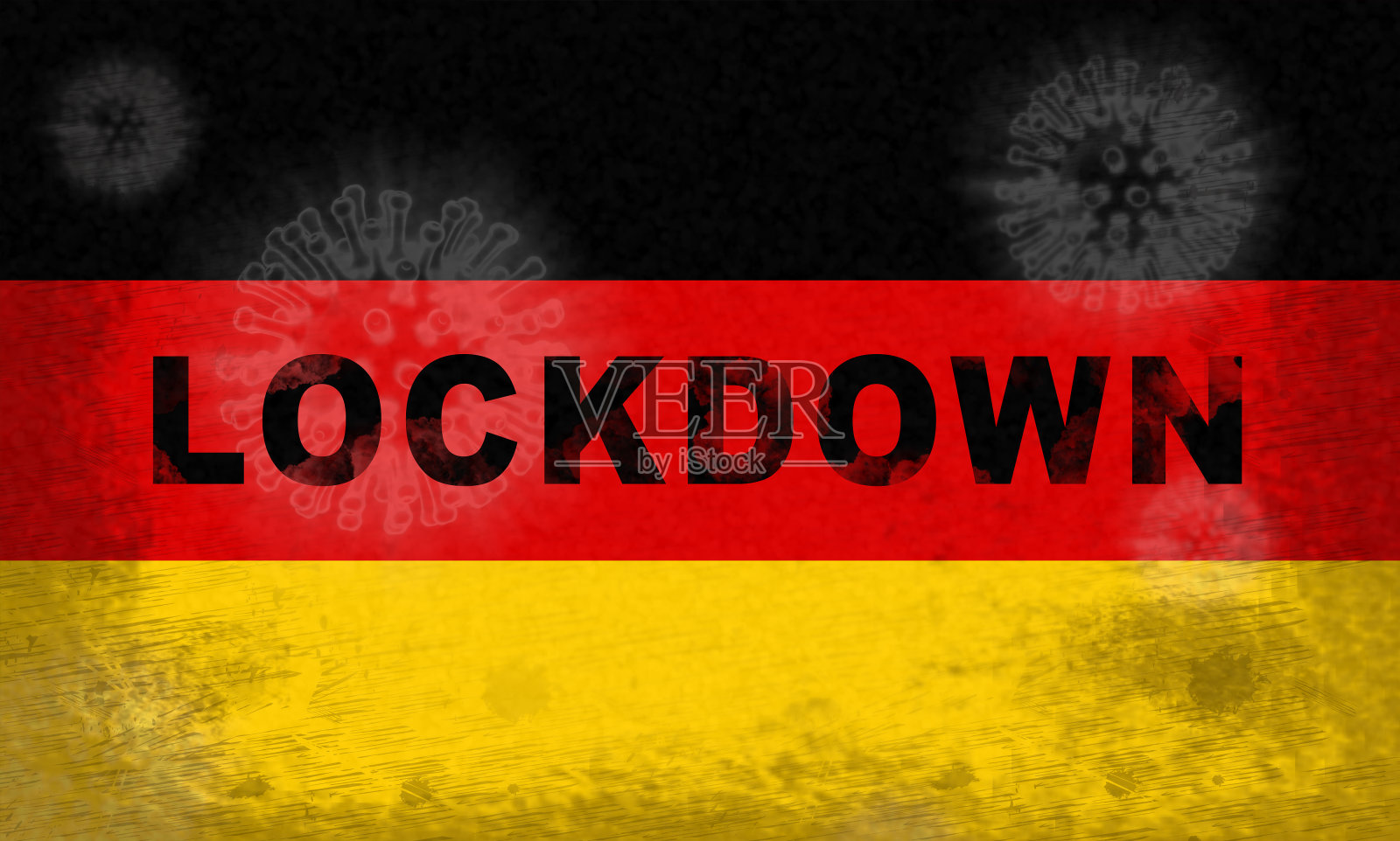 德国封锁阻止新型冠状病毒疫情或爆发- 3d插图照片摄影图片