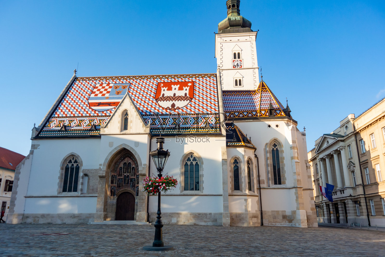 克罗地亚萨格勒布的圣马可教堂照片摄影图片