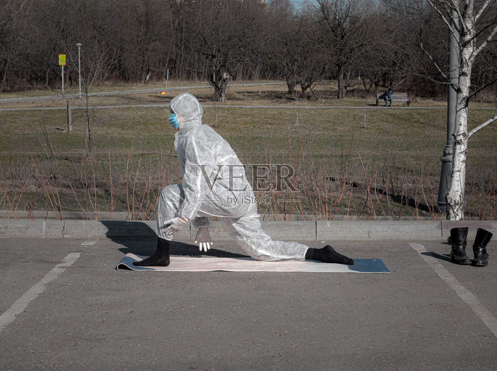 疫情期间的生活方式与运动照片摄影图片