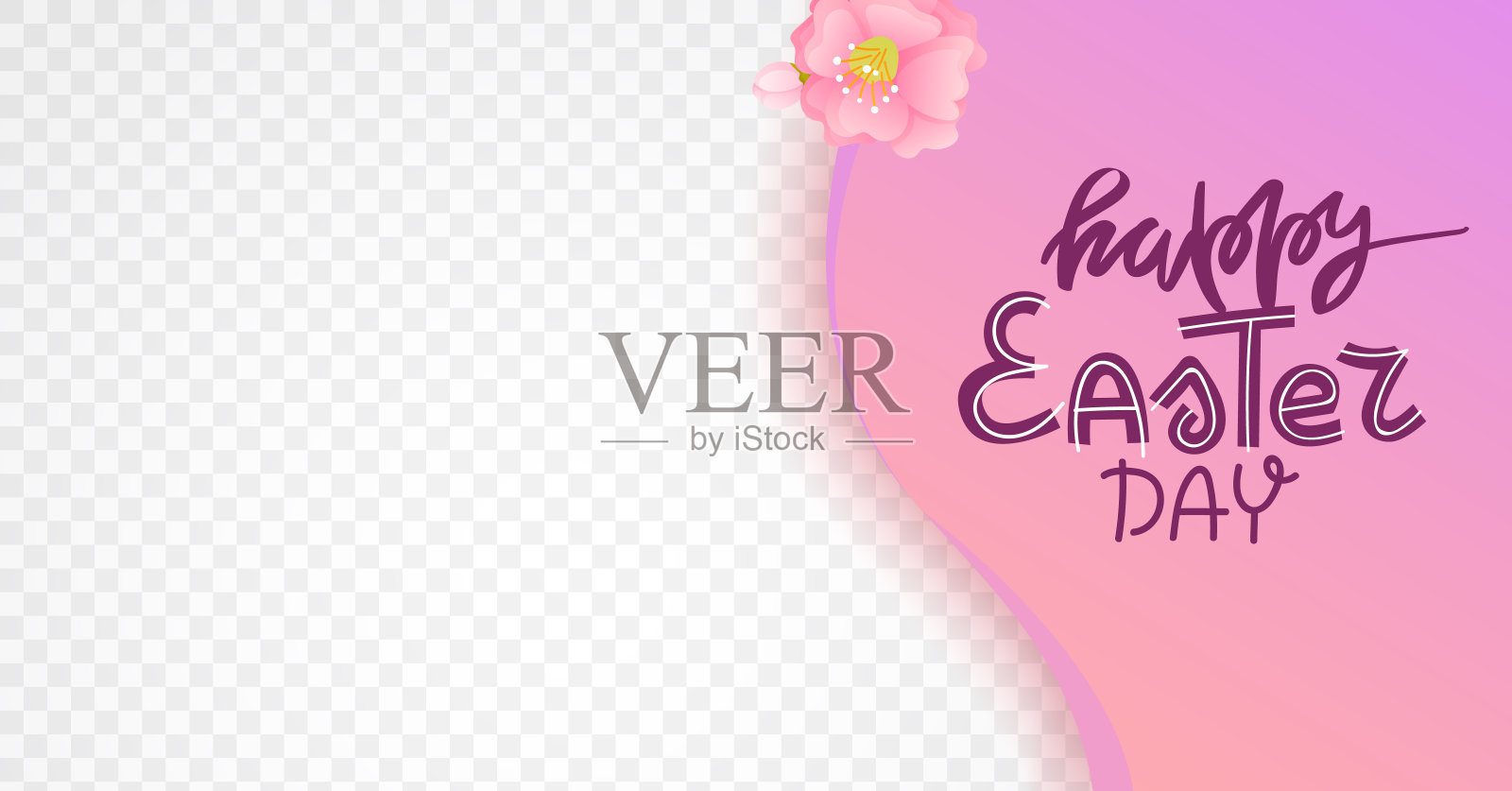 复活节节日装饰角贴纸。设计模板素材