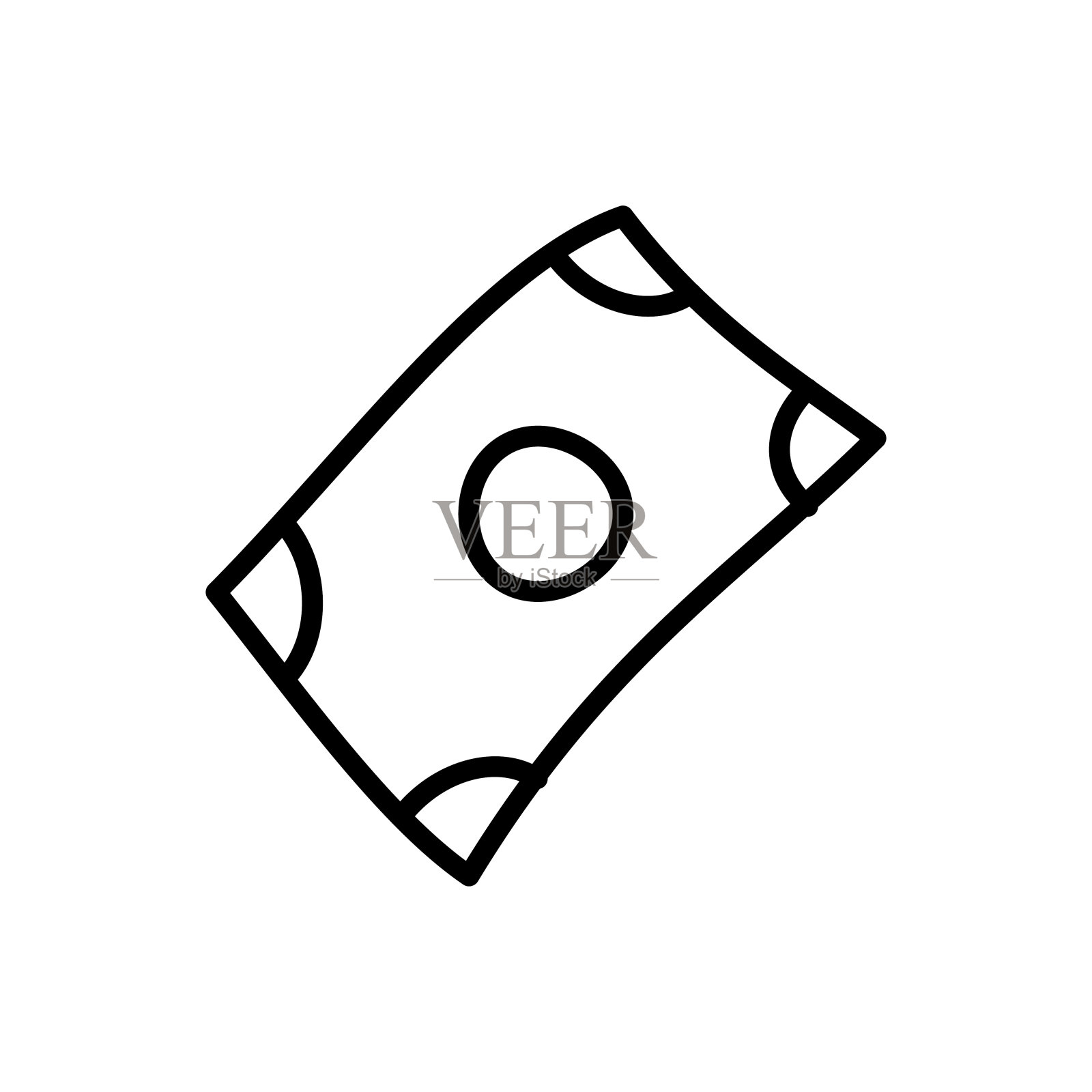 简单的钱卡线图标。图标素材