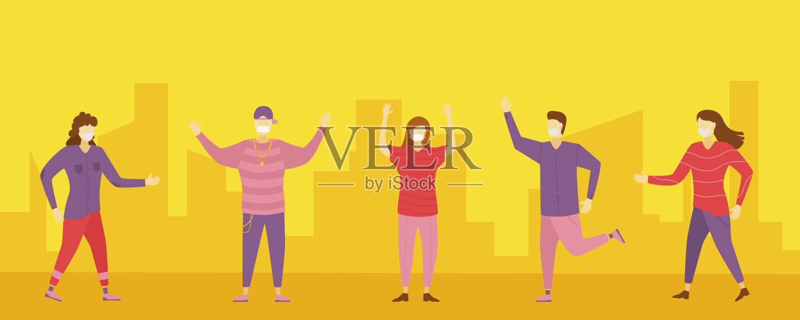 冠状病毒、人、病毒。插画图片素材