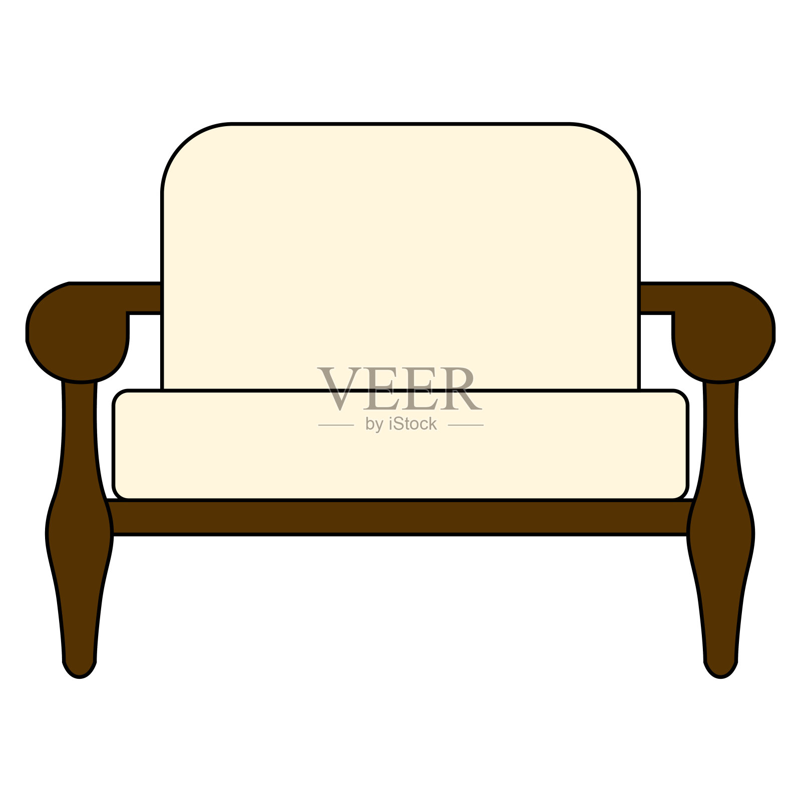 孤立的舒适的沙发设计元素图片