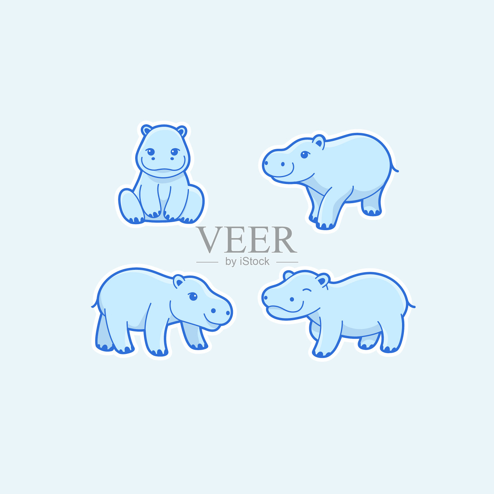 图标的动物插画图片素材