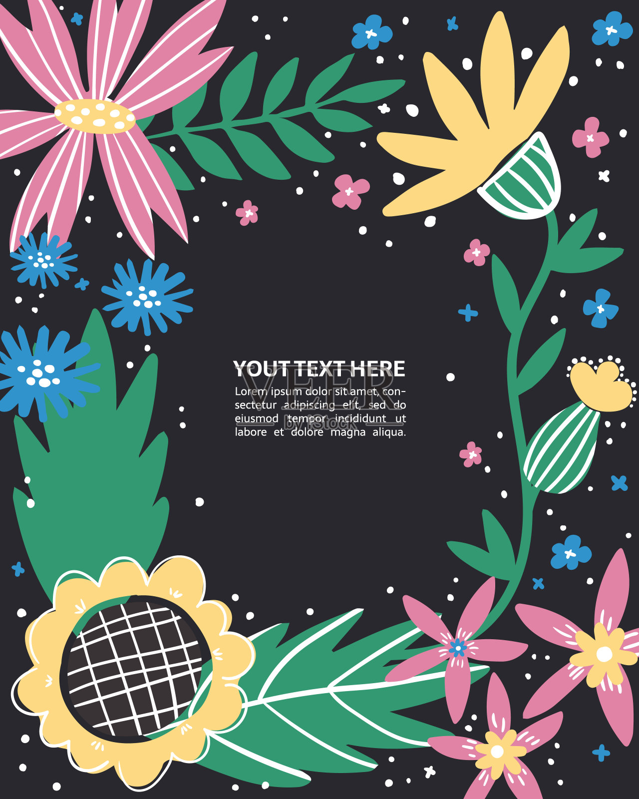 无缝隙花纹背景插画图片素材