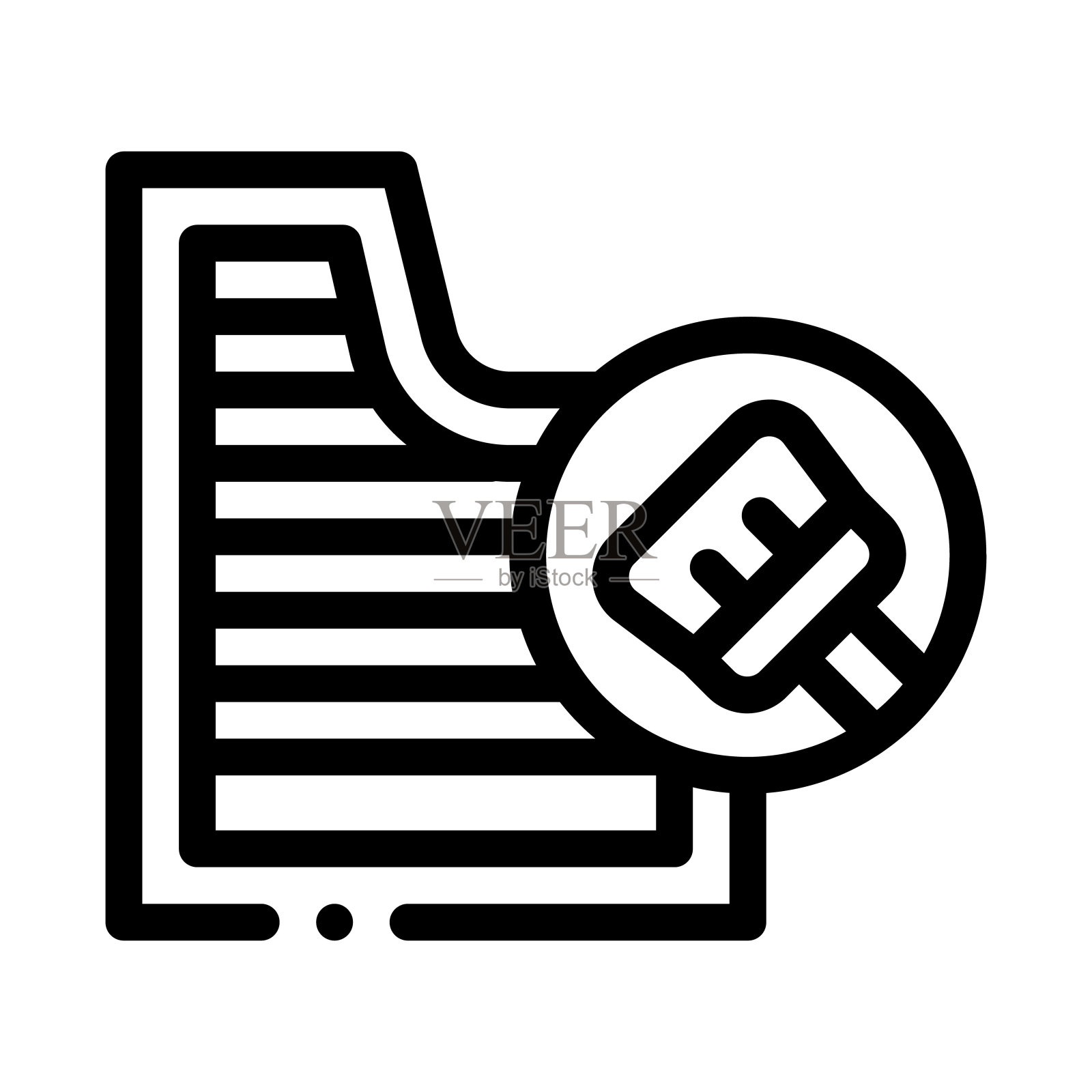 机器清洁地方图标矢量轮廓插图图标素材