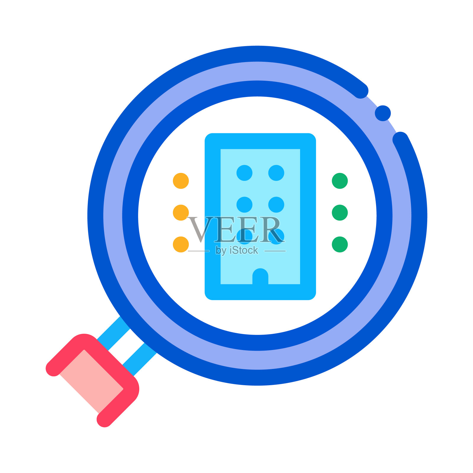 详细研究了住宅建筑图标矢量轮廓图插画图片素材