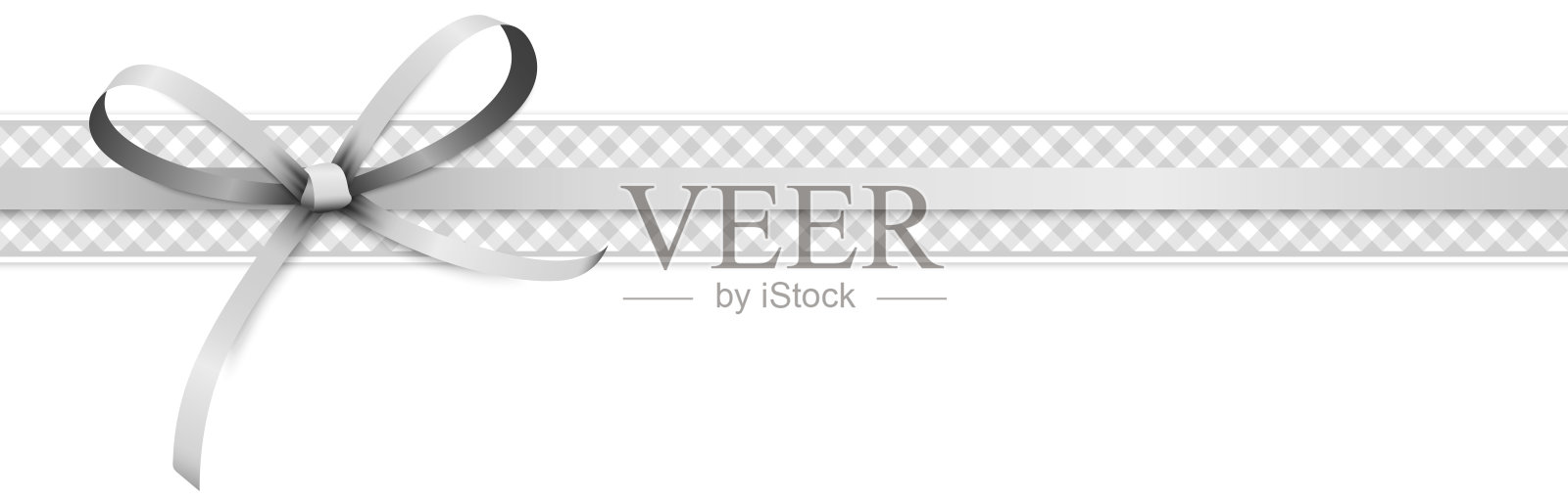 银色丝带蝴蝶结插画图片素材