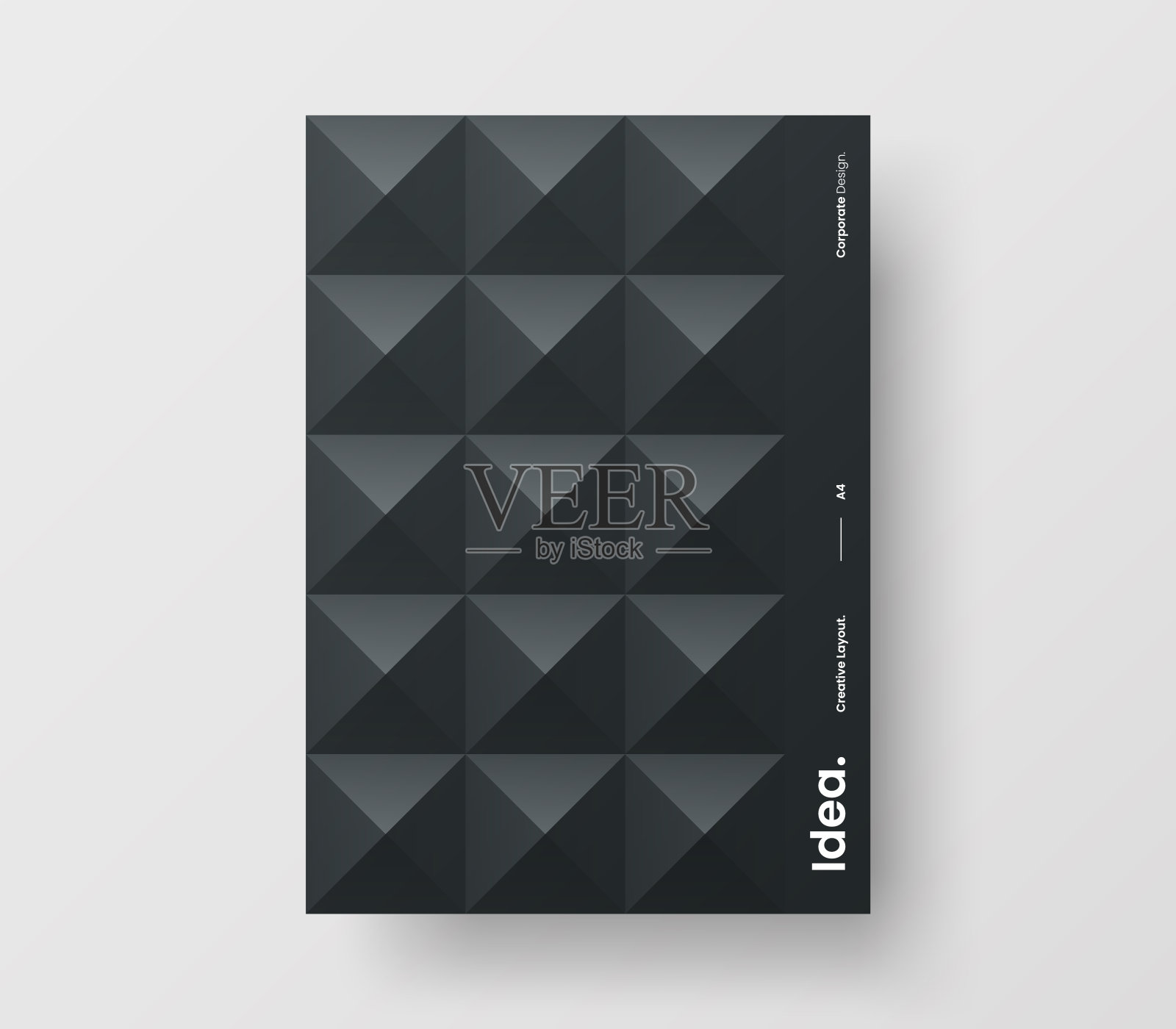 惊人的业务表示向量A4垂直方向的首页模拟。现代企业报表封面抽象几何插图设计布局。公司身份手册模板。设计模板素材