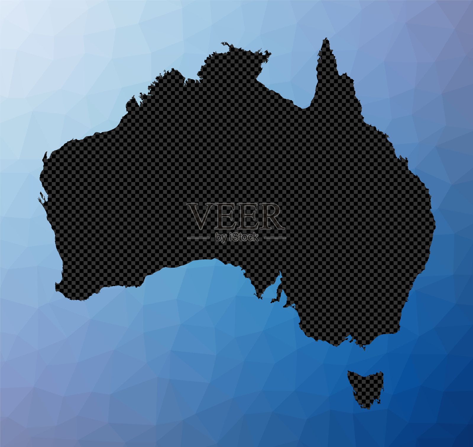 澳大利亚几何地图。插画图片素材