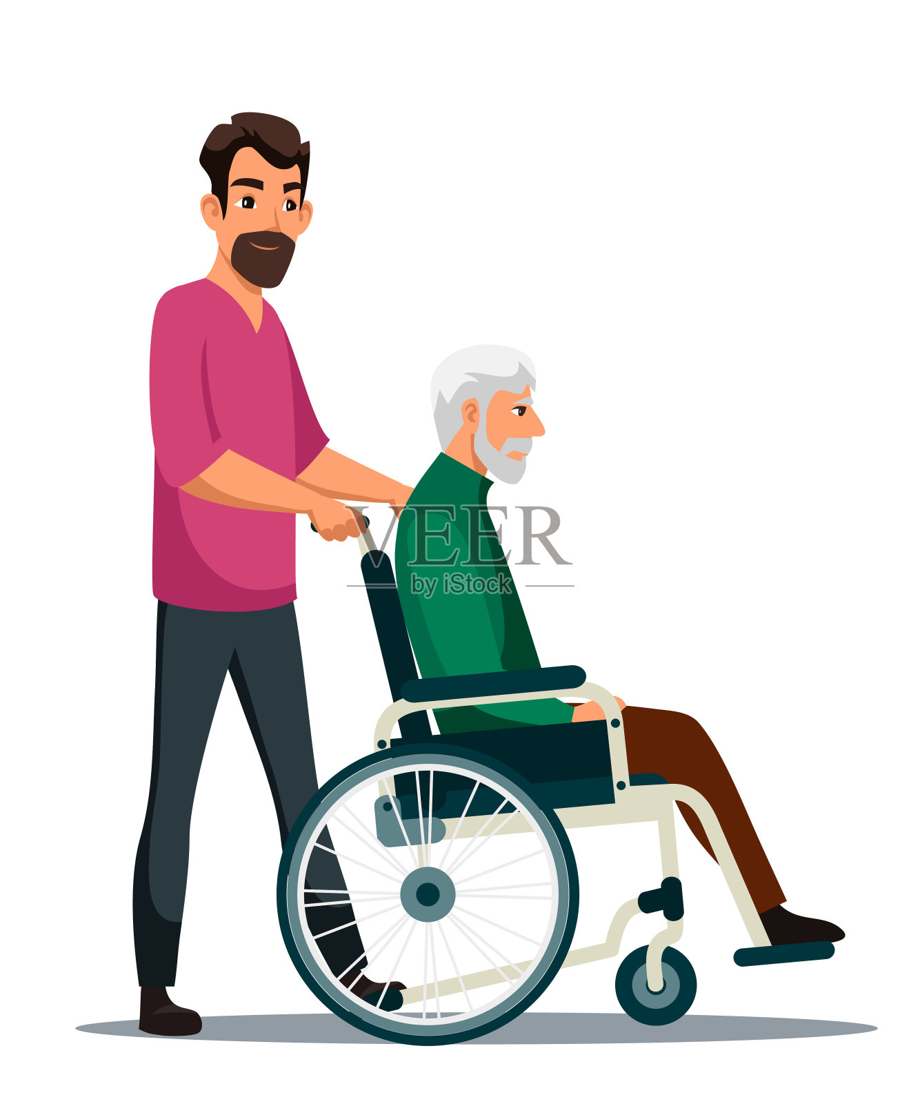 矢量字符插图男子残疾人插画图片素材