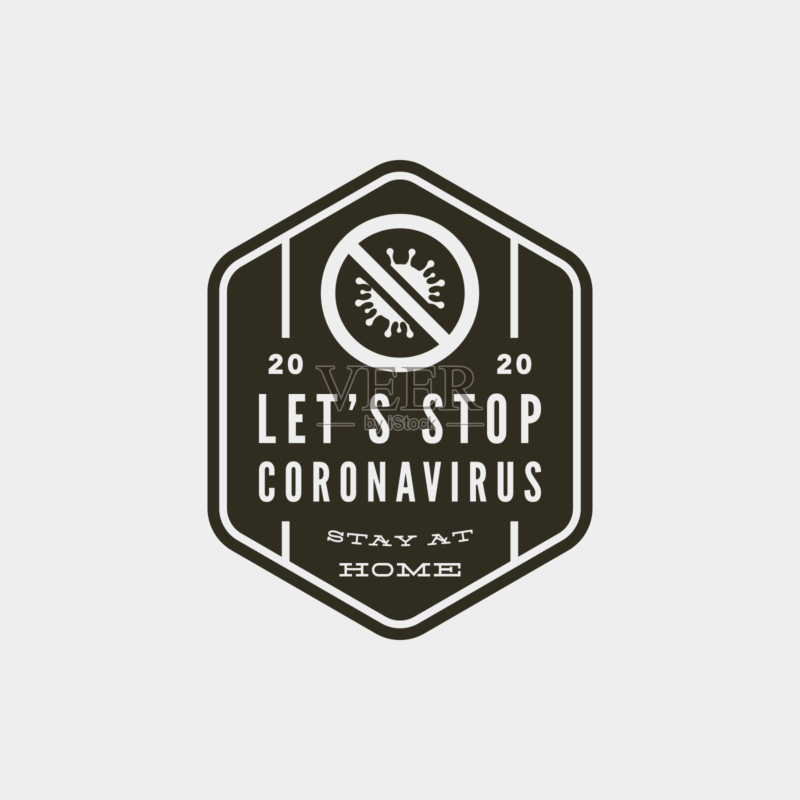 冠状病毒大流行徽章。健康和医疗媒介说明。t恤设计理念。插画图片素材