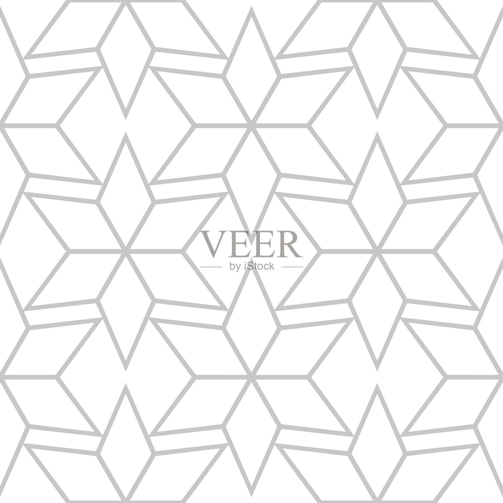 几何印花在阿拉伯风格。灰色图案上的白色无缝背景插画图片素材