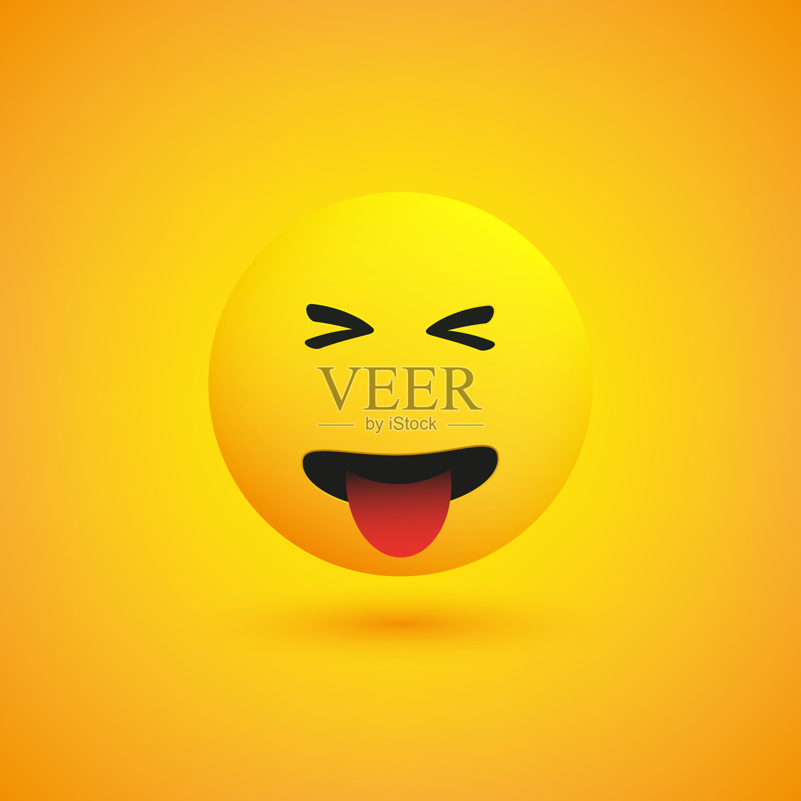 笑着伸出舌头的表情插画图片素材