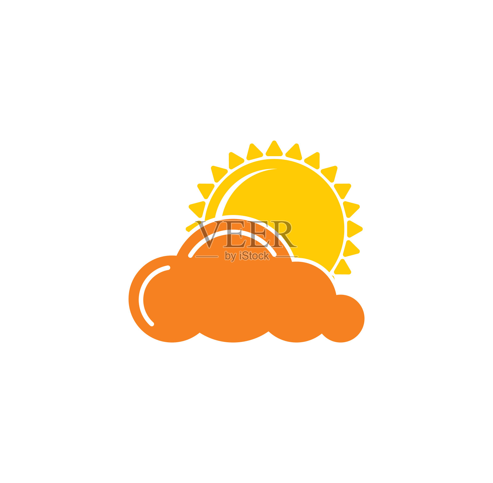 太阳相关图标的背景为图形和网页设计。创意插图概念符号的web或移动应用程序。插画图片素材