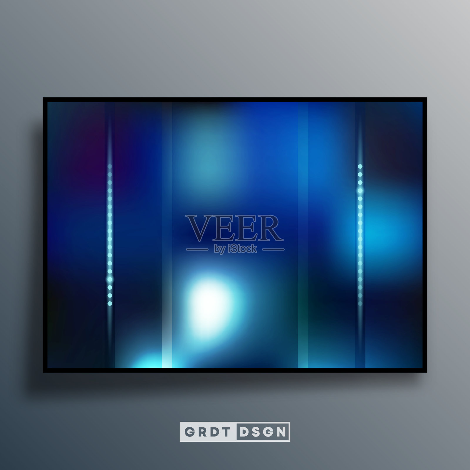 背景模板与蓝色梯度纹理屏幕墙纸，传单，海报，小册子封面，印刷或其他印刷产品。矢量图设计模板素材