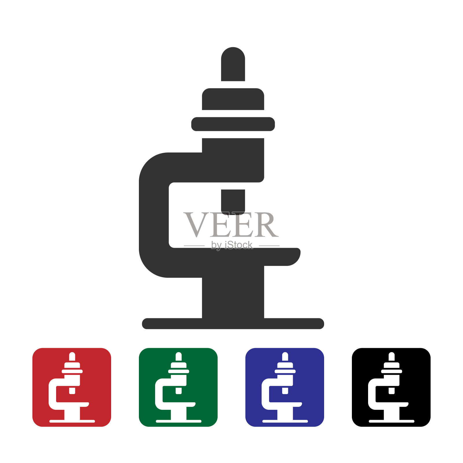 显微镜矢量图标。来自生物技术概念的简单元素图解。显微镜矢量图标。生物工程矢量插图。图标素材