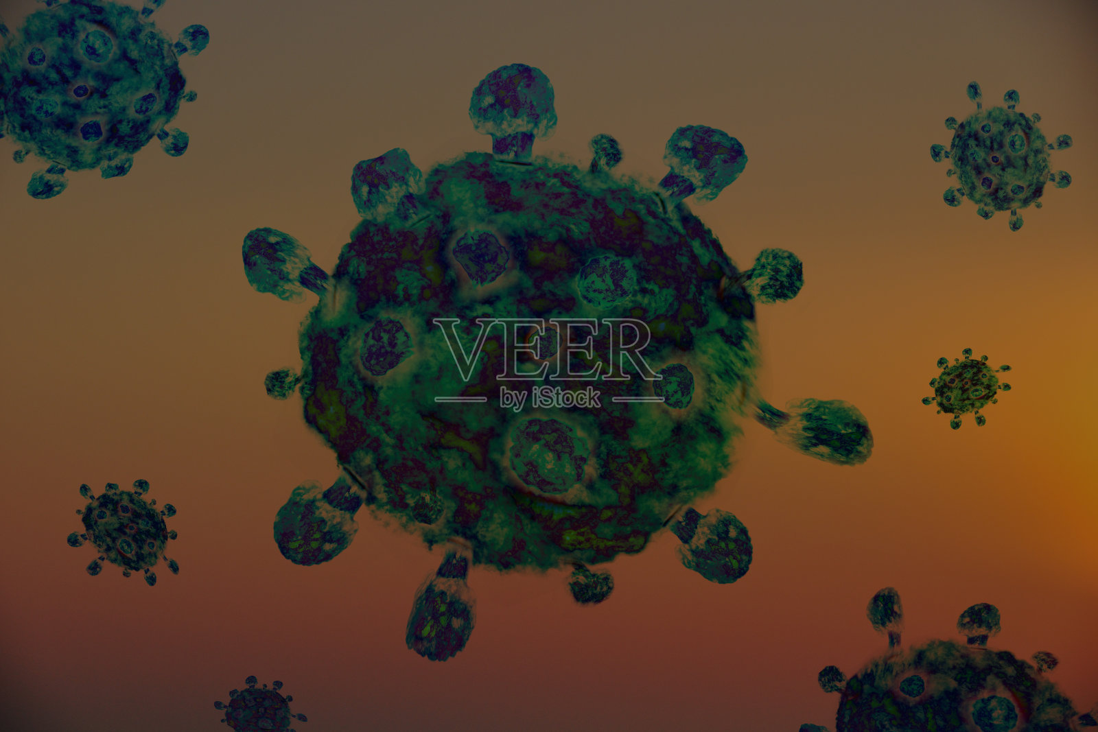 冠状病毒2019-nCov或Covid-19概念。这种病毒袭击了世界上许多人，许多人因此而死亡。医生试图保护疑似病例，并控制社交距离。照片摄影图片