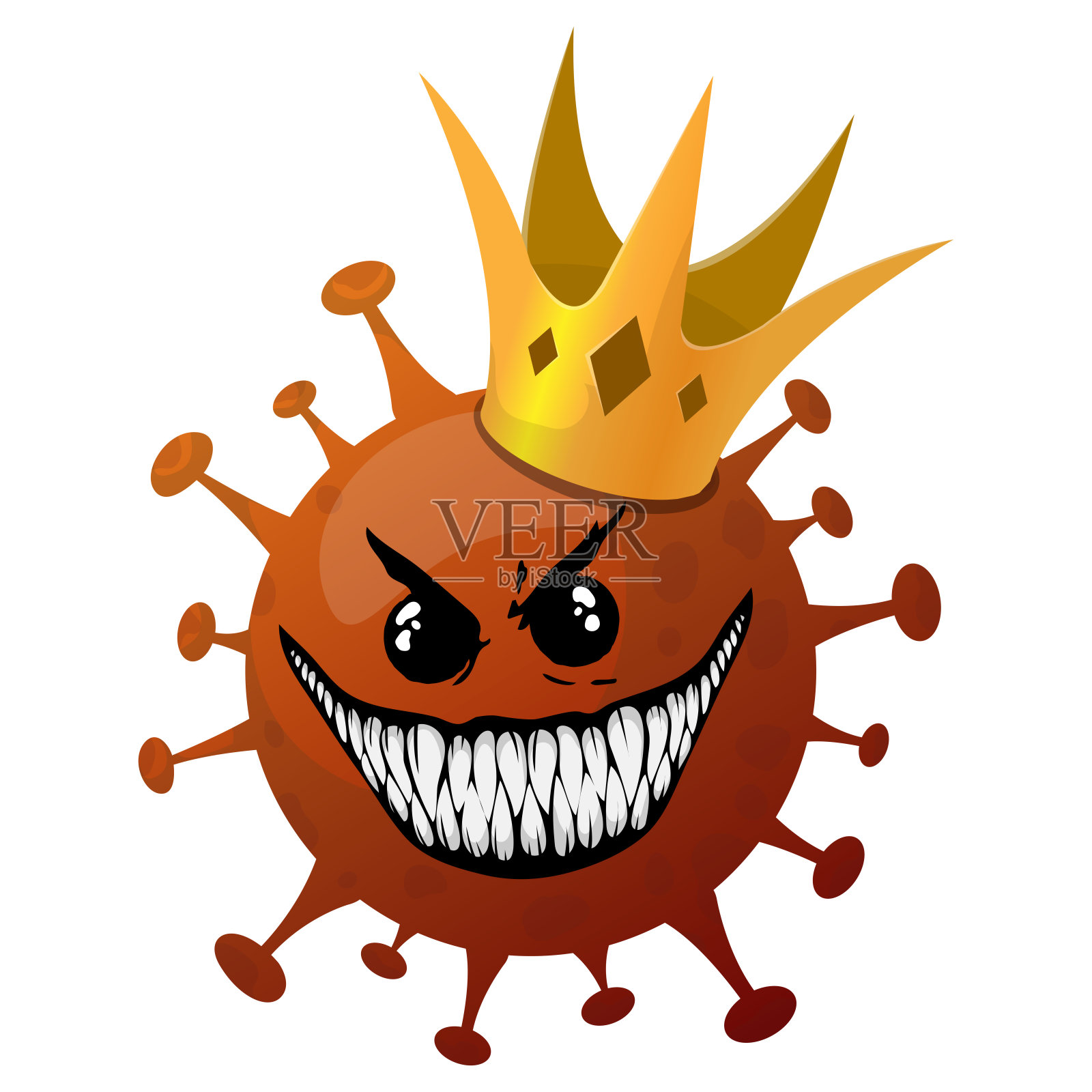 冠状病毒细菌细胞图标，新型冠状病毒细菌。无感染和停止冠状病毒概念。的危险冠状病毒细胞，。插画图片素材