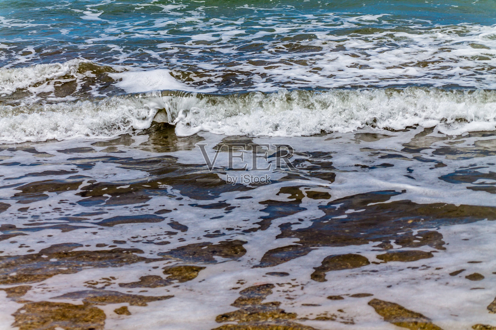 新西兰奥克兰，狭颈海滩沿岸照片摄影图片