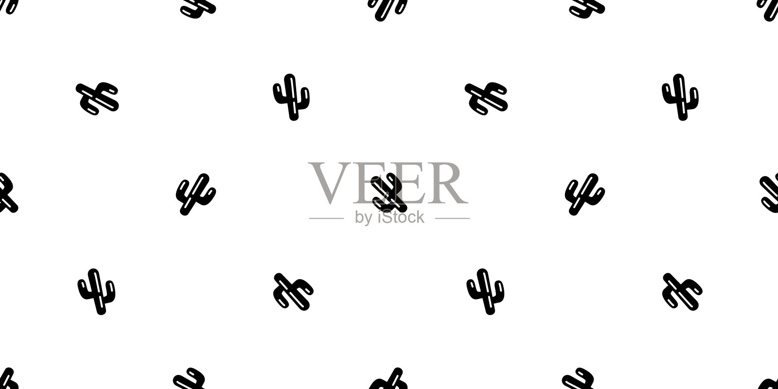 仙人掌无缝图案向量沙漠植物花植物花园围巾孤立重复墙纸卡通瓷砖背景插图涂鸦设计插画图片素材