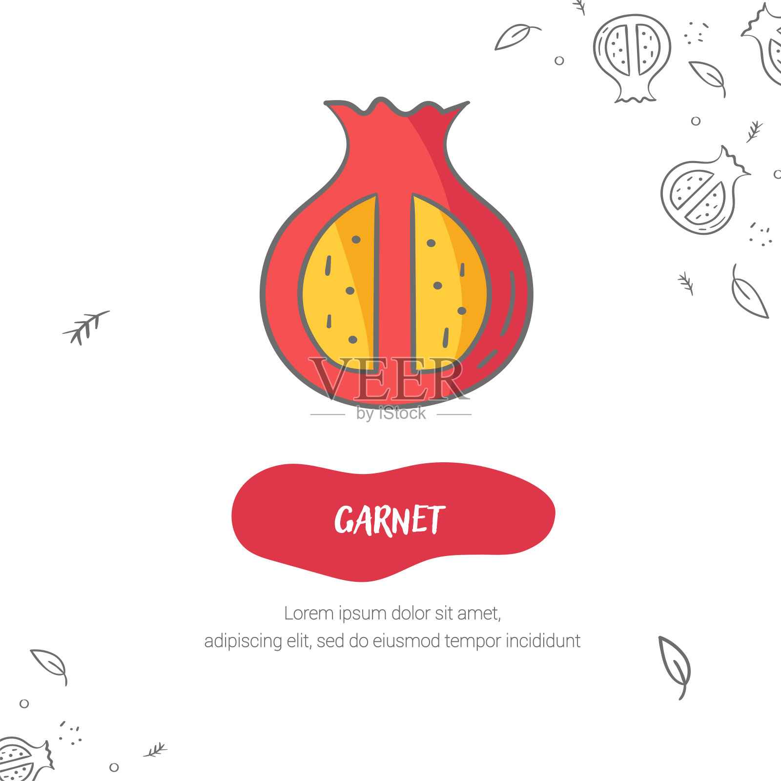 石榴石的颜色样式图标插画图片素材