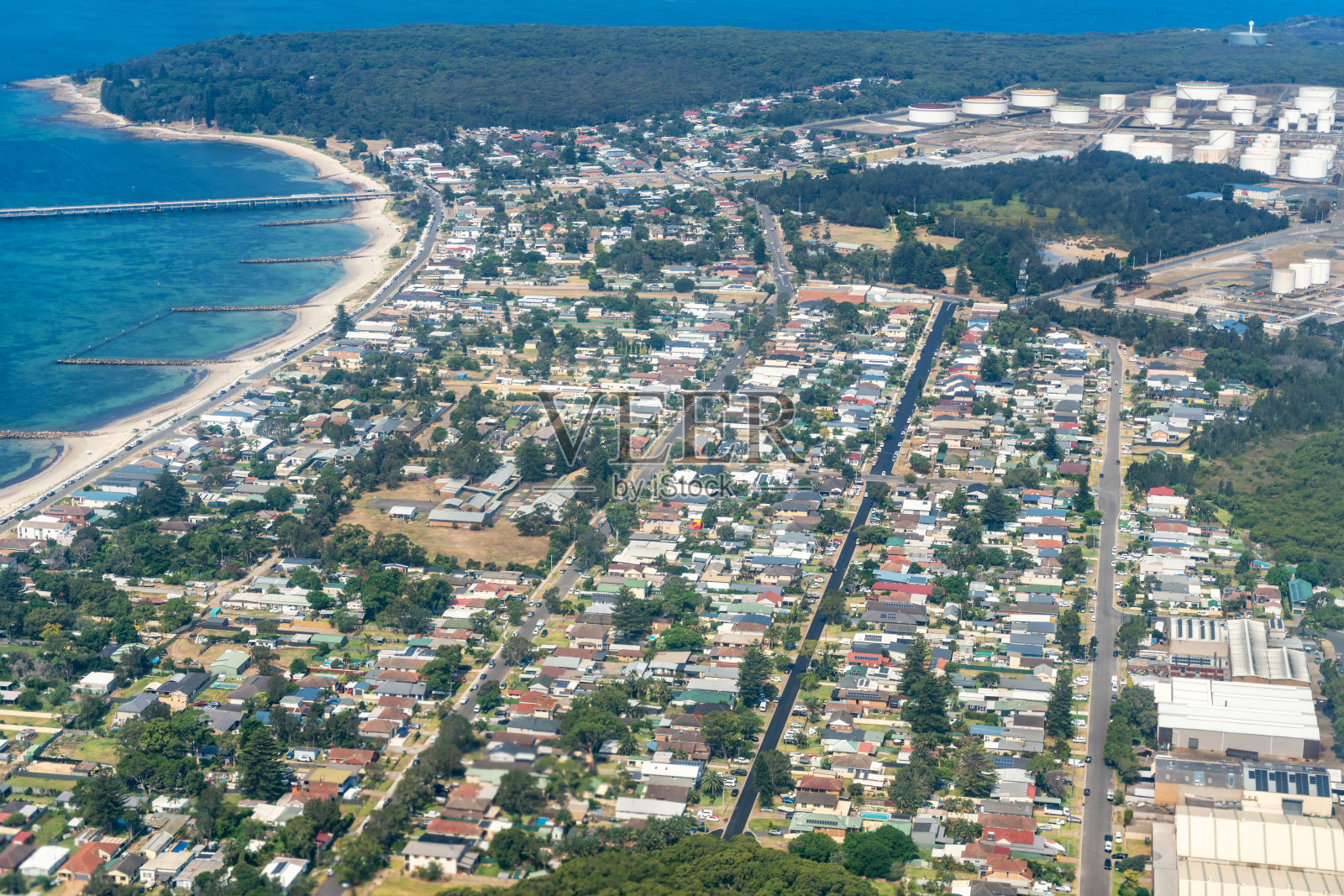 澳大利亚新南威尔士州的喷气式飞机鸟瞰悉尼照片摄影图片