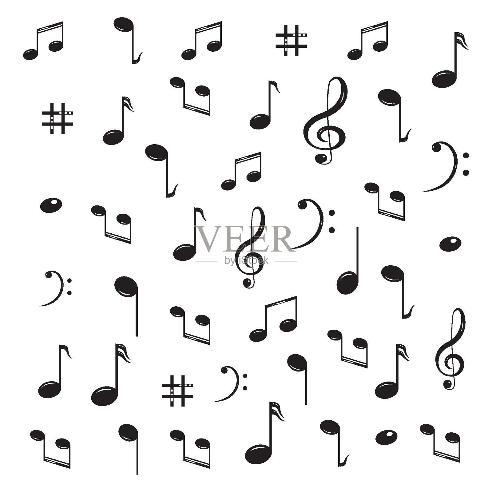 音乐笔记图标矢量设计元素图片