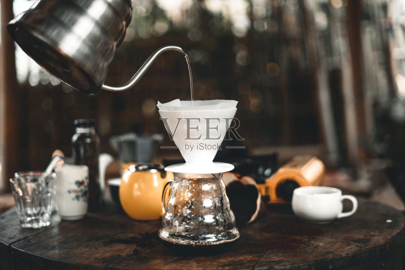 咖啡——用家里的机器煮咖啡照片摄影图片