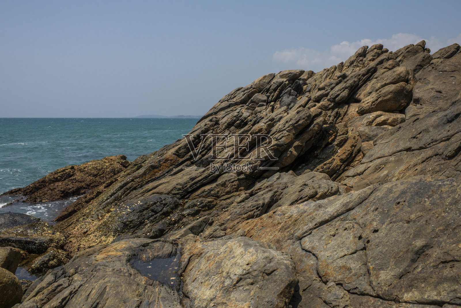 纹理固化了海洋上的熔岩照片摄影图片