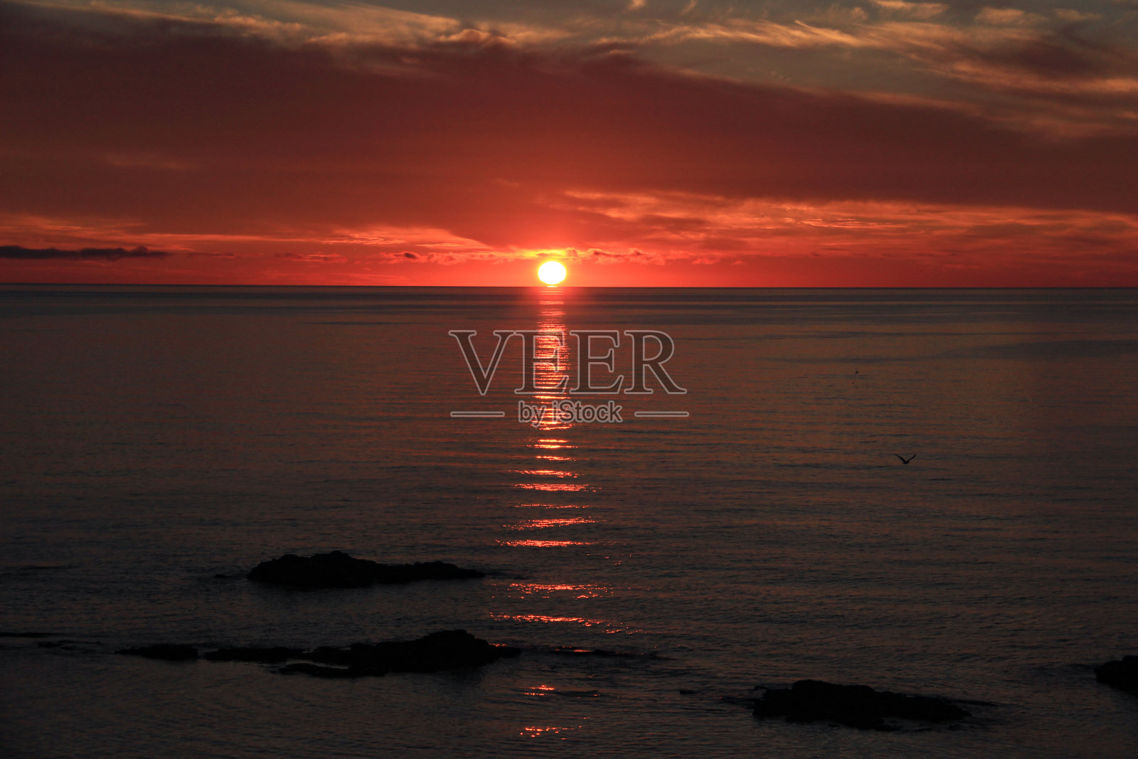 地平线上的日落照片摄影图片