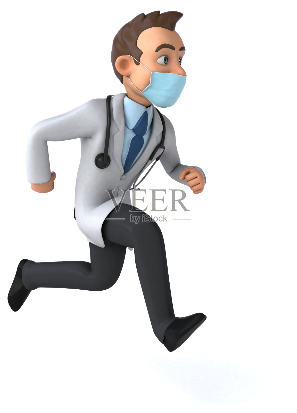 一个带面具的卡通人物的3D插图照片摄影图片