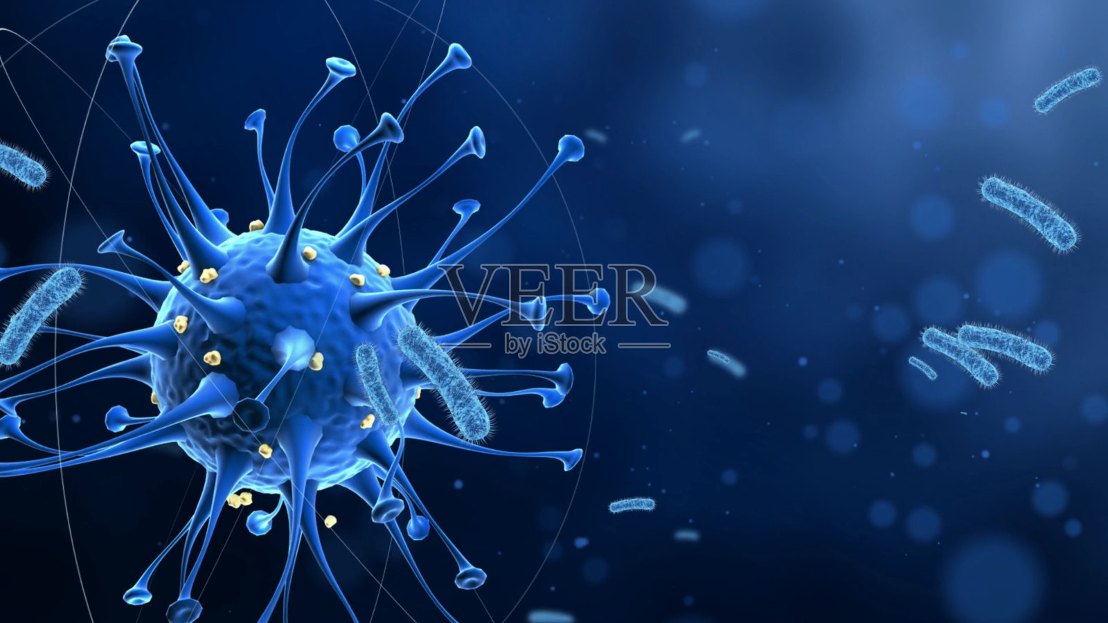 病原体呼吸道冠状病毒2019-ncov流感爆发3D医疗照片摄影图片