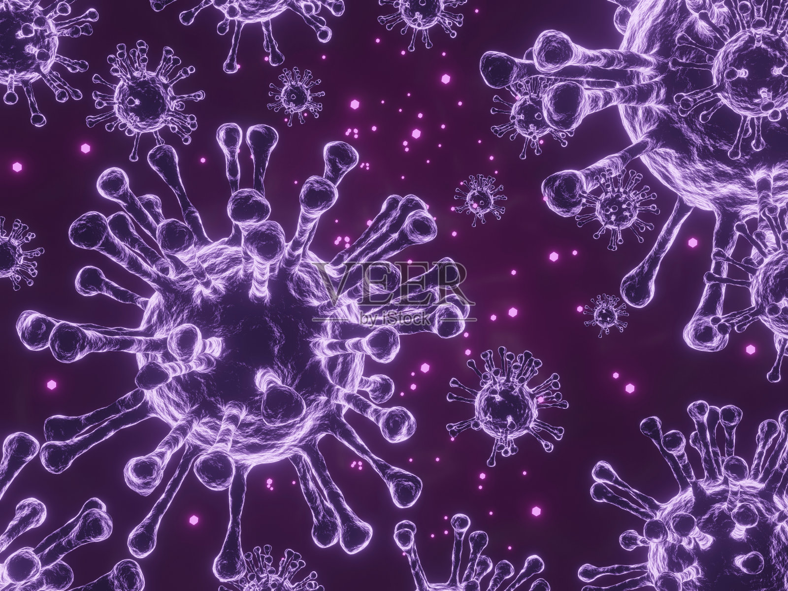 Covid 2019-nCov或冠状病毒概念符号，3D渲染图形背景显微镜病毒特写亚洲流感爆发与全球危险的流感毒株病例作为大流行照片摄影图片