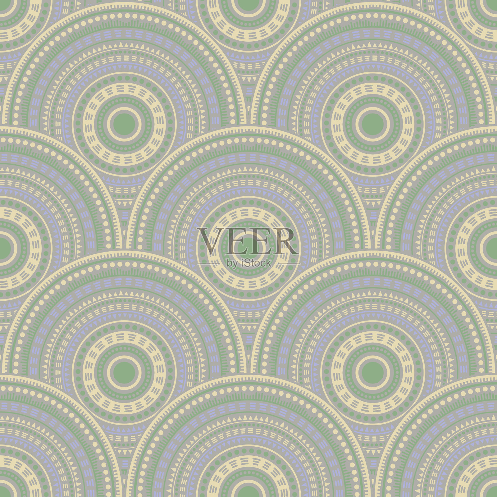 民族圆形成无缝几何图案。插画图片素材