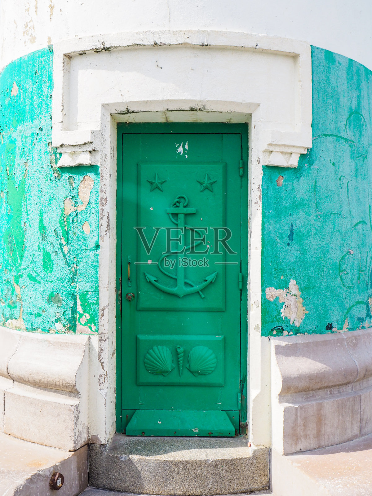 法国上法兰西省索姆市勒特雷波特的灯塔照片摄影图片