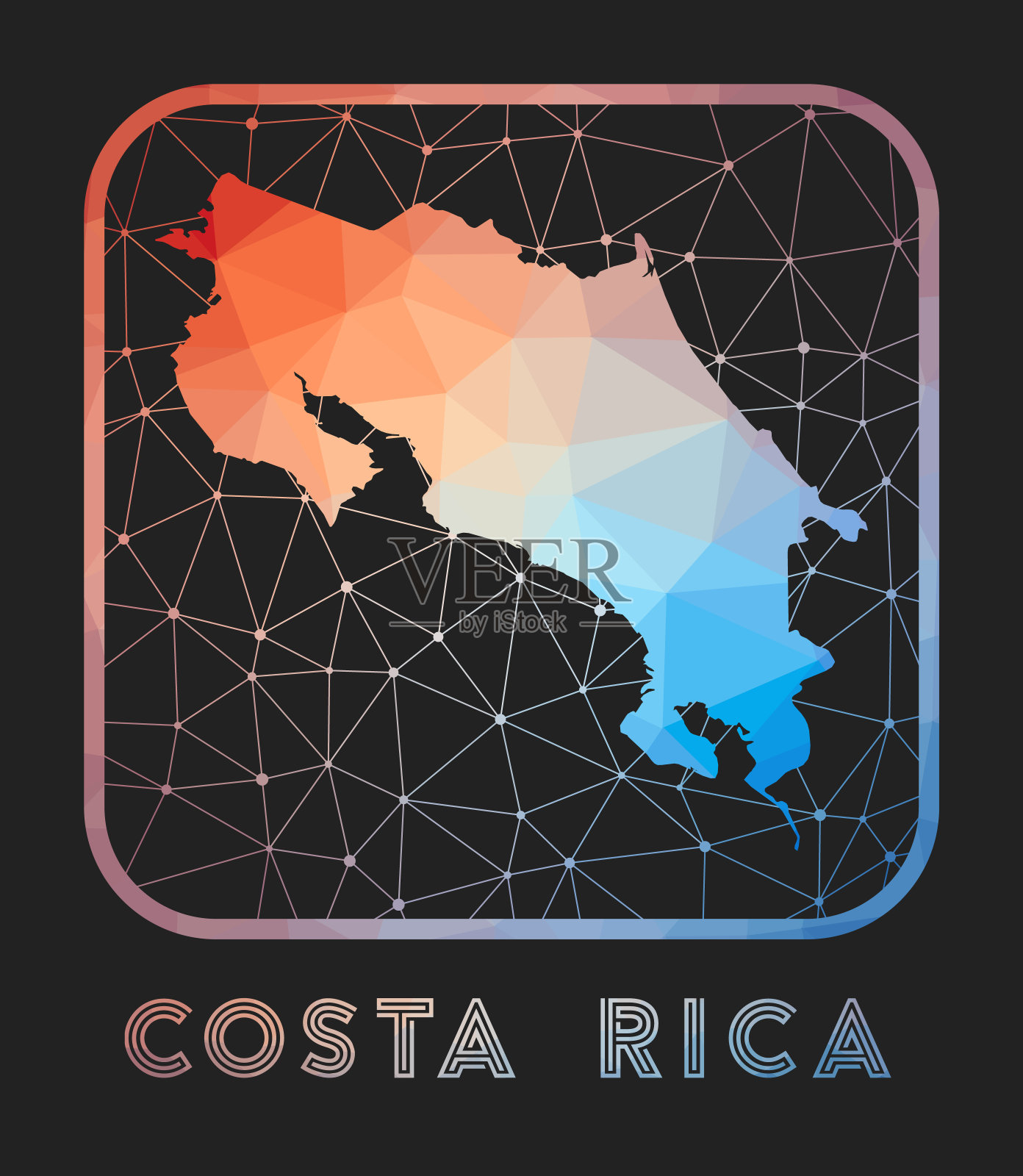 哥斯达黎加地图设计。设计元素图片