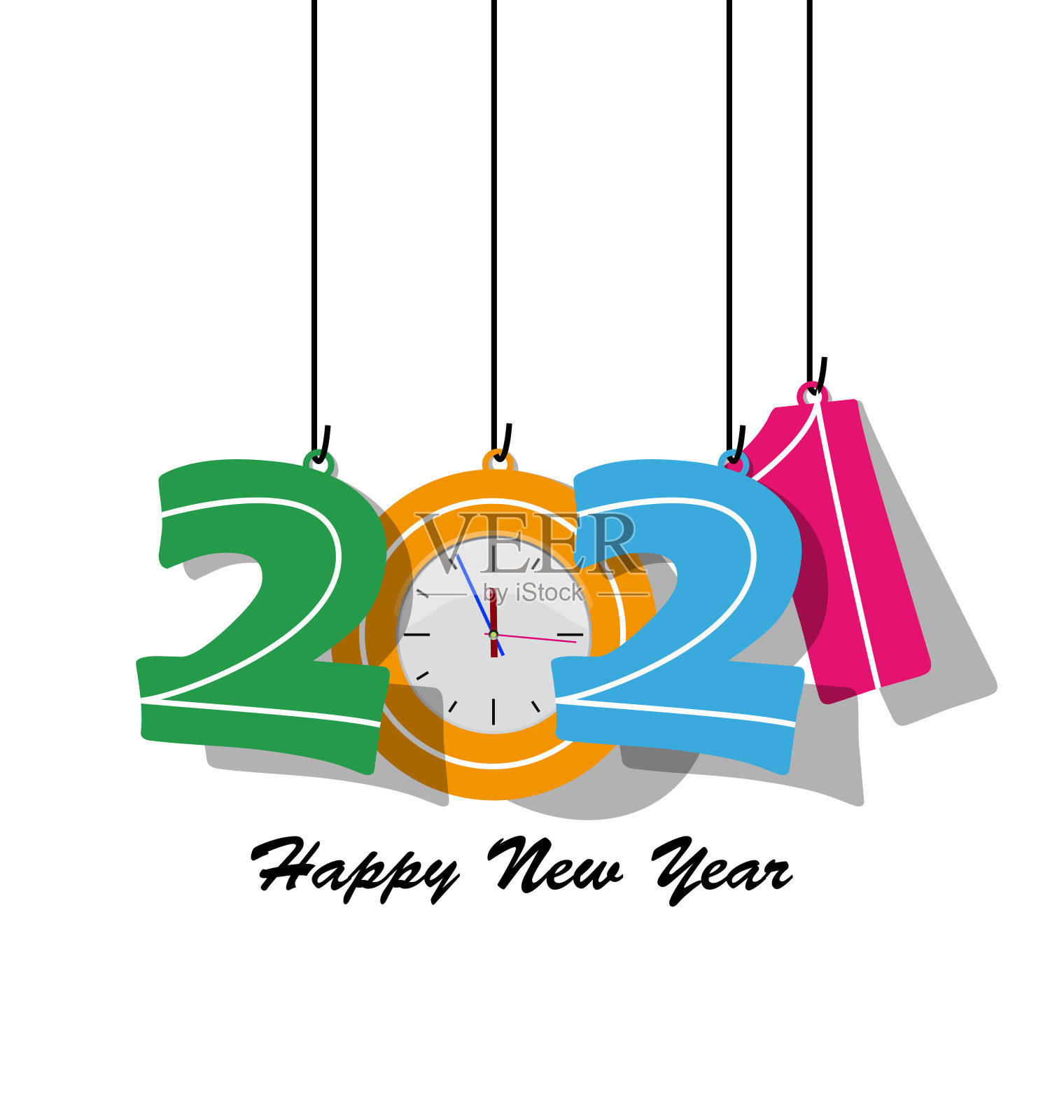 新年快乐2021背景模板。圣诞快乐，春节快乐，牛年快乐插画图片素材